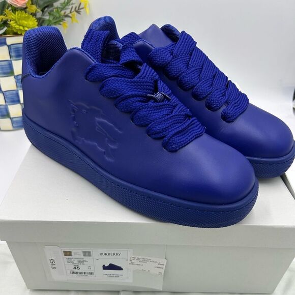 Men’s Burberry leather box sneakers size 45 made in Italy - Picture 1 of 10